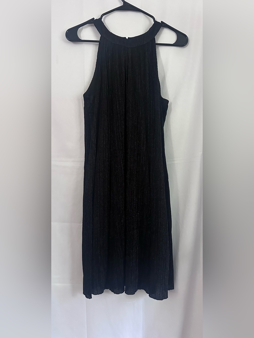 Vince Camuto Black Metallic Halter Mini Dress